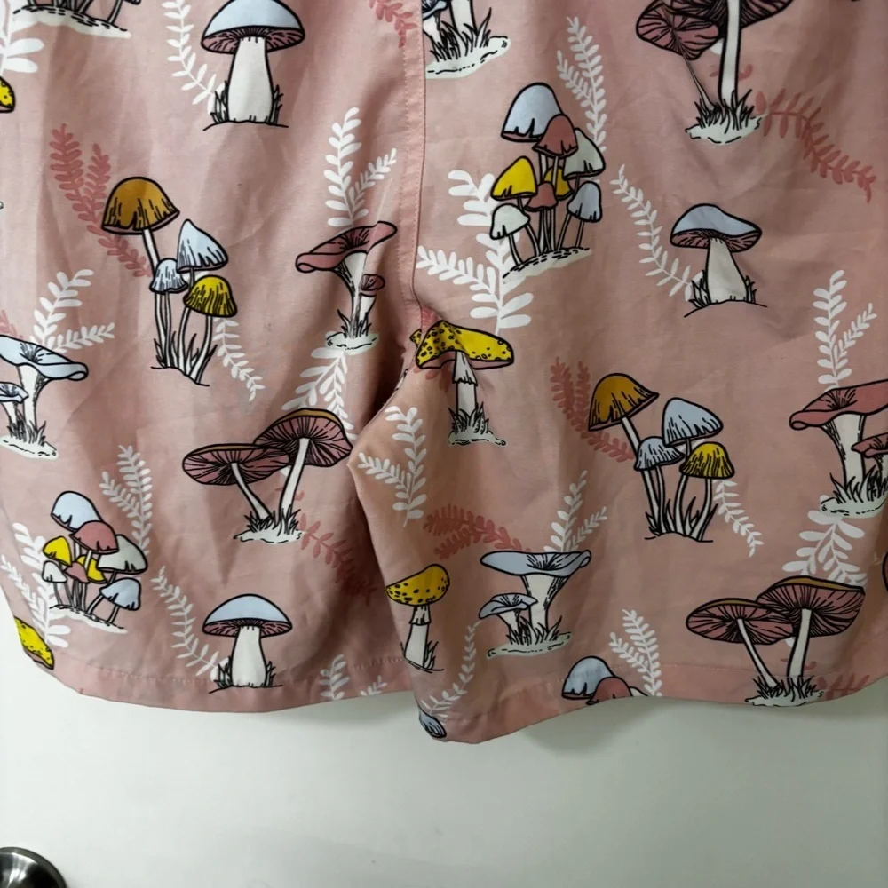 Fresh prints of bel air Mushroom Print Pink Drawstring swim surf beach Shorts